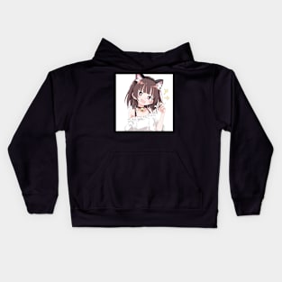 Cat Girl Retro 1990s Style Kids Hoodie